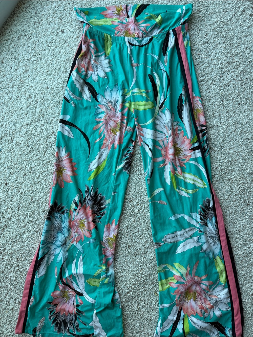 Trina Turk Teal Floral Tankini Set with Bandeau Top - Picture 4 of 6